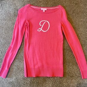 Lilly Pulitzer Monogram Letter Initial Marielle Sweater - Monogram “D”. Size XS